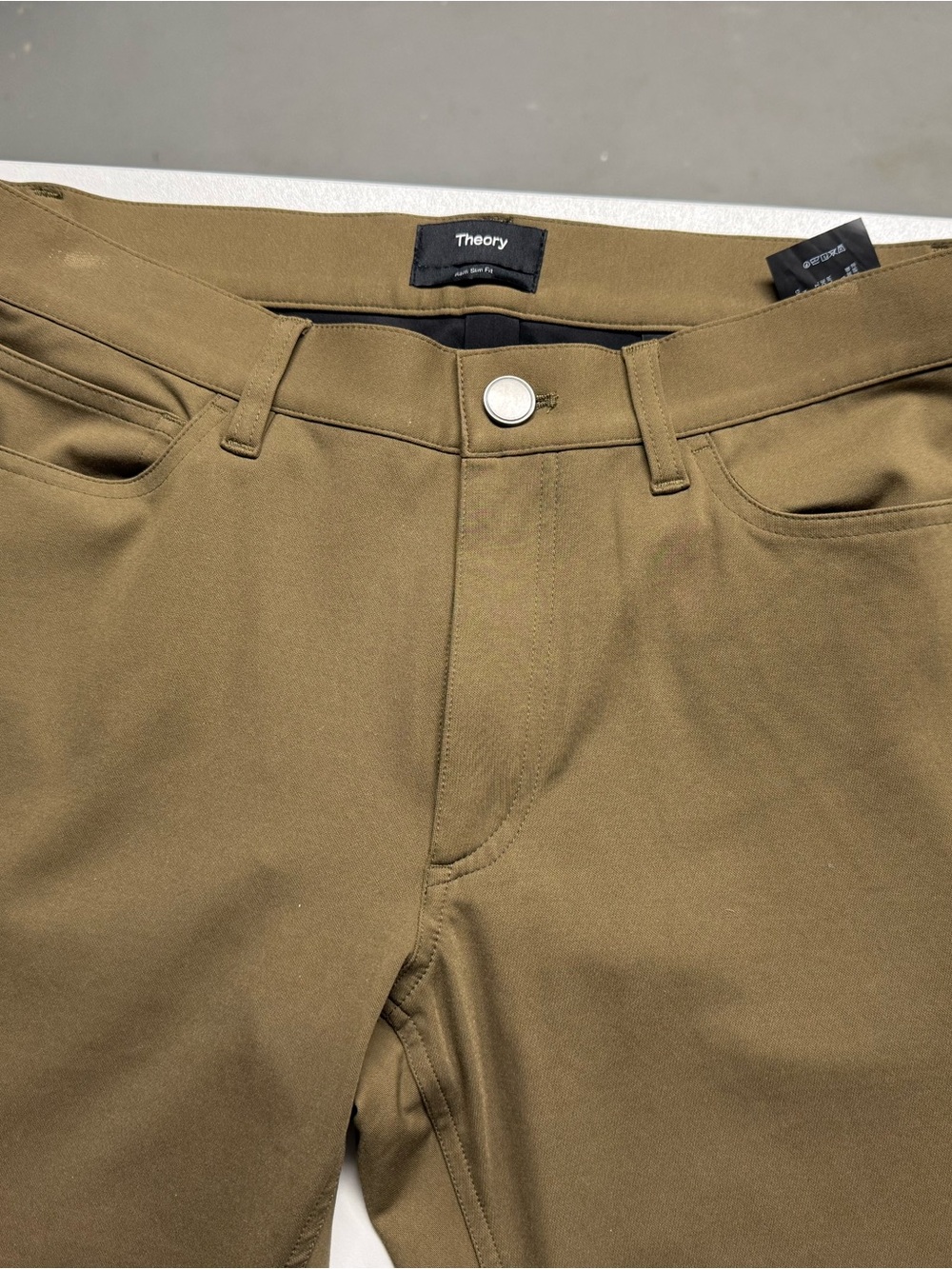 Theory Olive Utility Stretch Pants